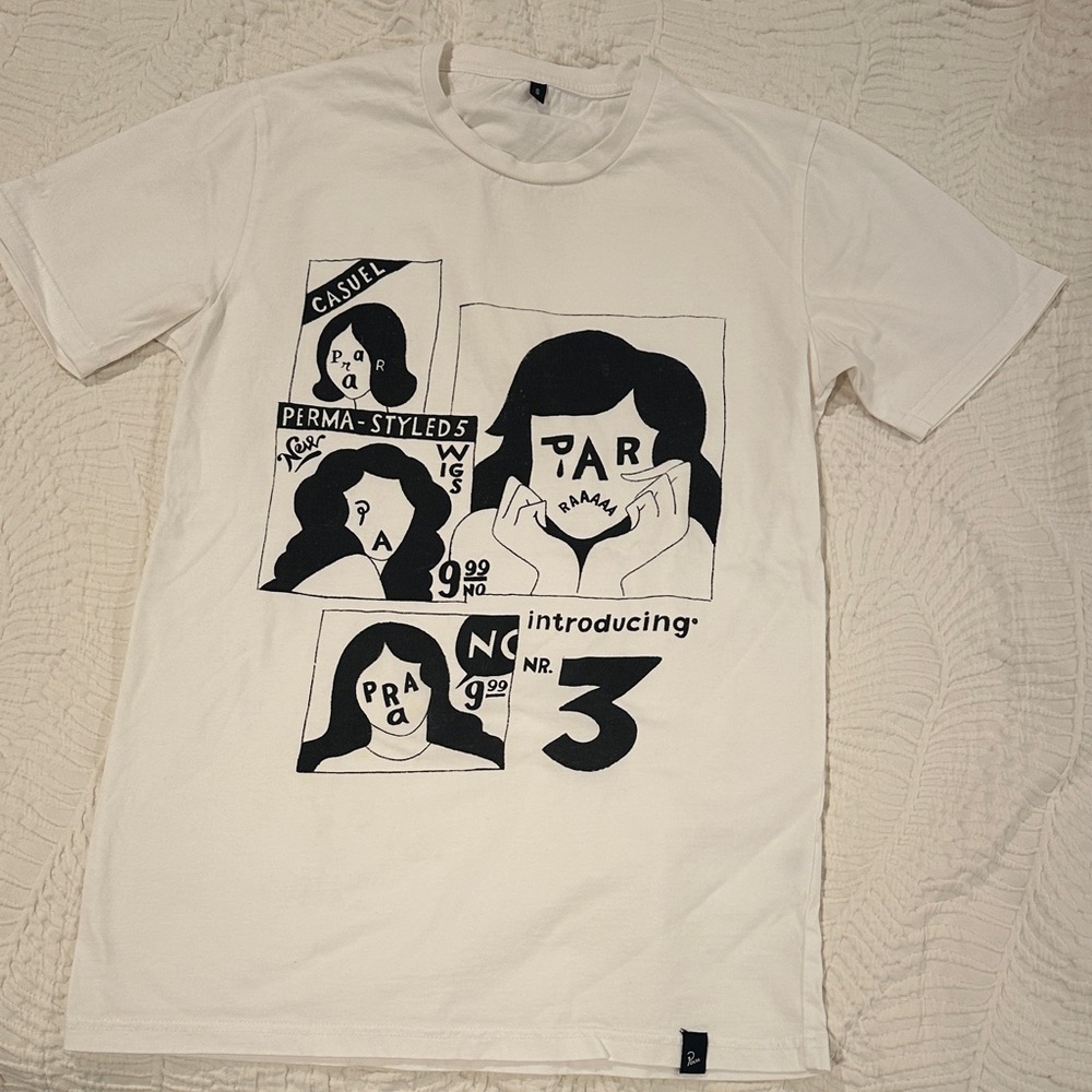 Parra Amsterdam Graphic White T-Shirt with Black Print